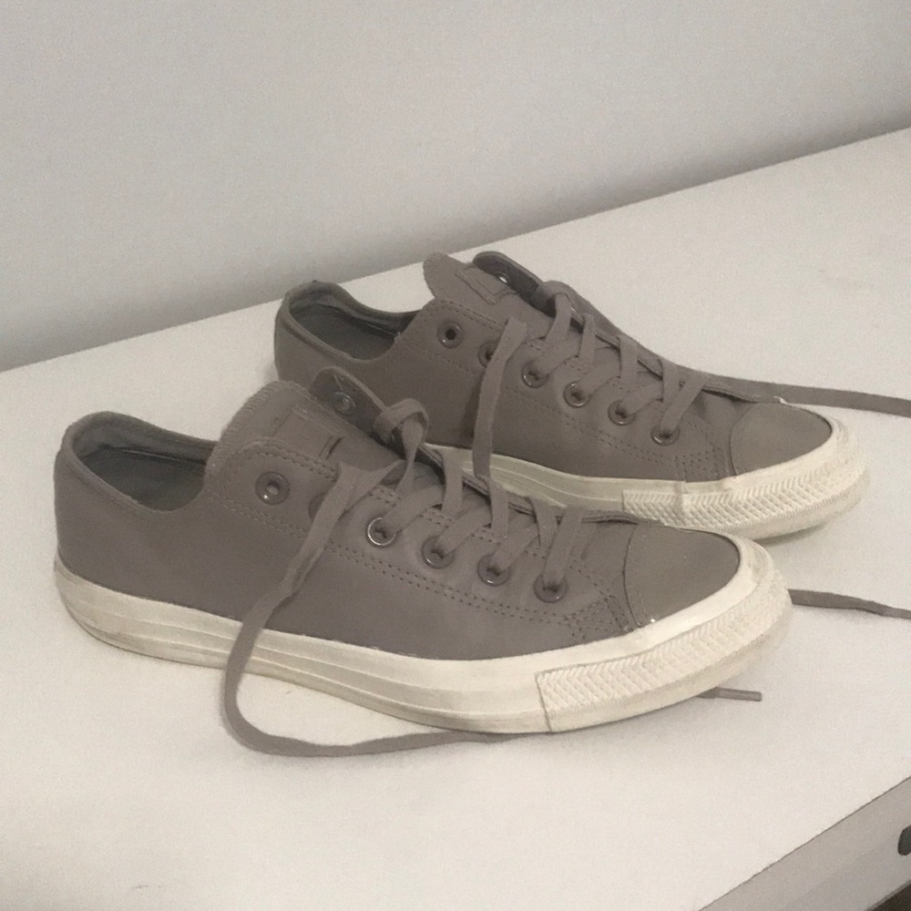 Grey Leather Converse All Stars